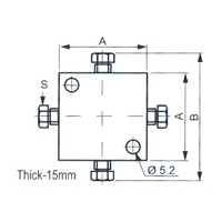 Cross Block For Lubrication Fittings / Hydraulic Pipe Fittings